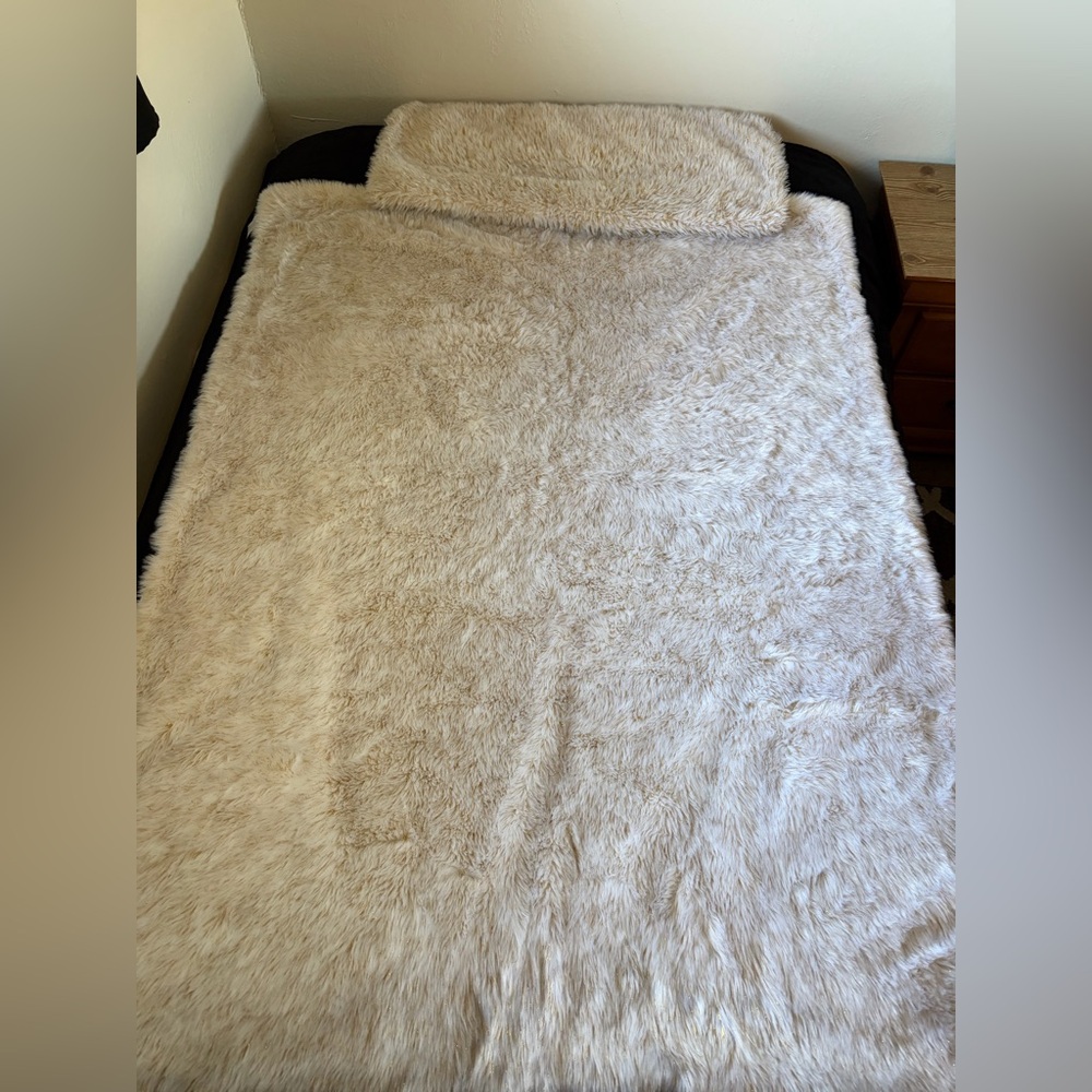 UGG Cream and Gold Fur throw